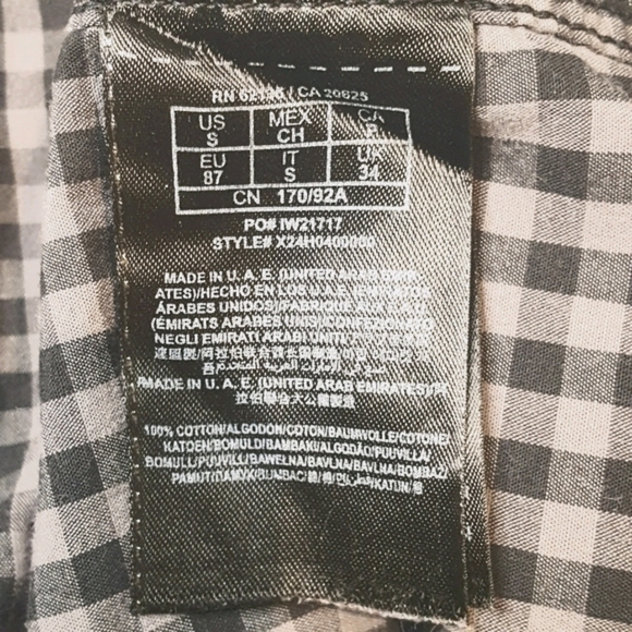 Guess Men's Small Button-up Dress Shirt Black Gray - Picture 9 of 9